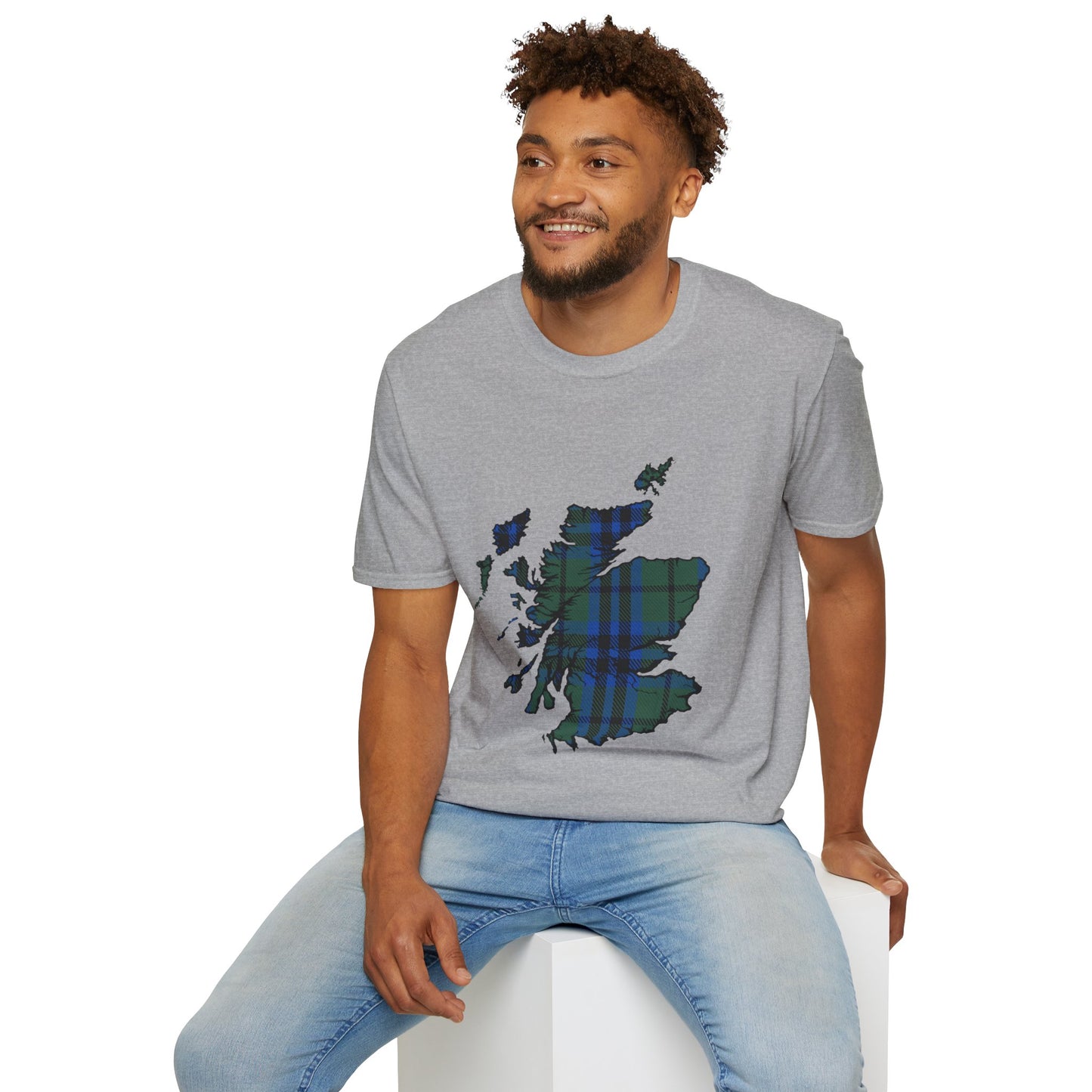 Scotland Tartan Map Softstyle Unisex T-Shirt - Keith Tartan Tee