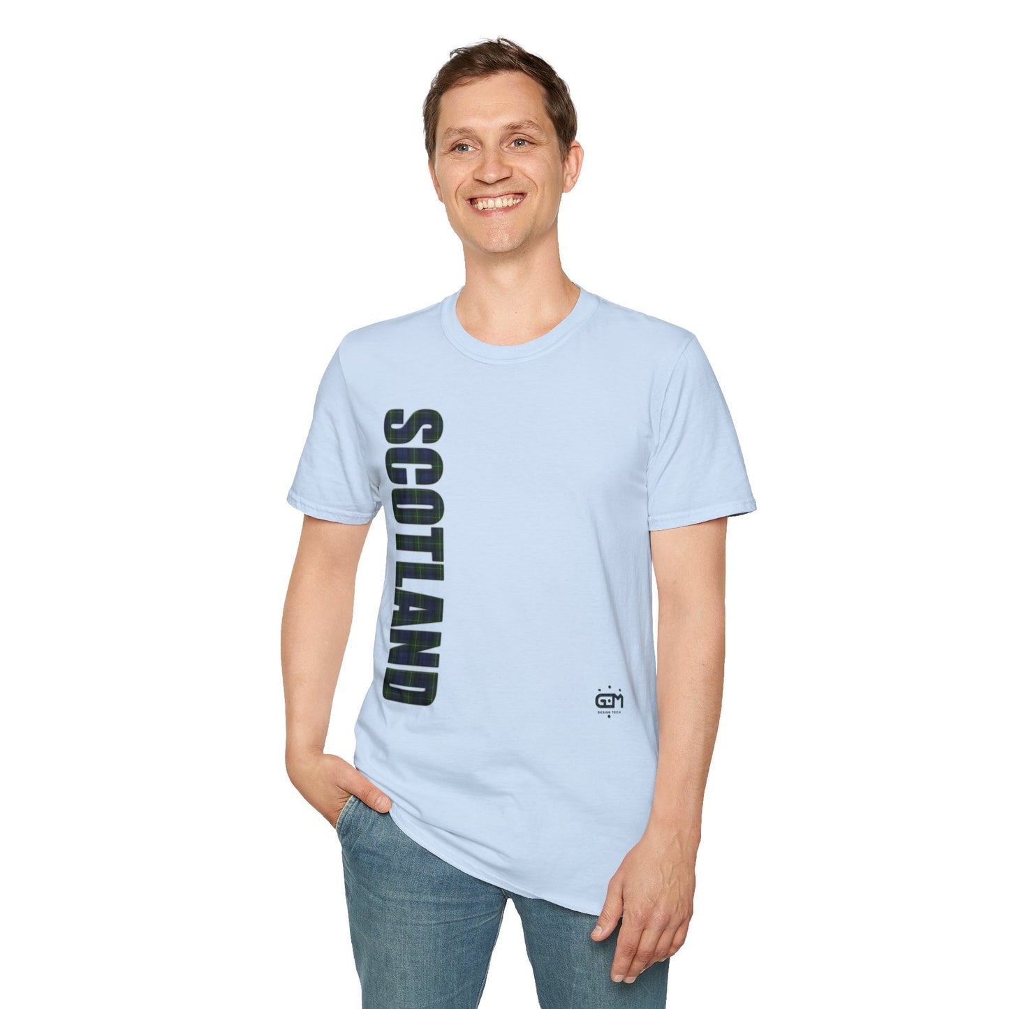 Tartan Scotland Lettering Softstyle Unisex T-Shirt, Gordon Tartan Tee