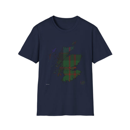 Tartan Scotland Map Softstyle Unisex T-Shirt - MacDonald Tartan Tee