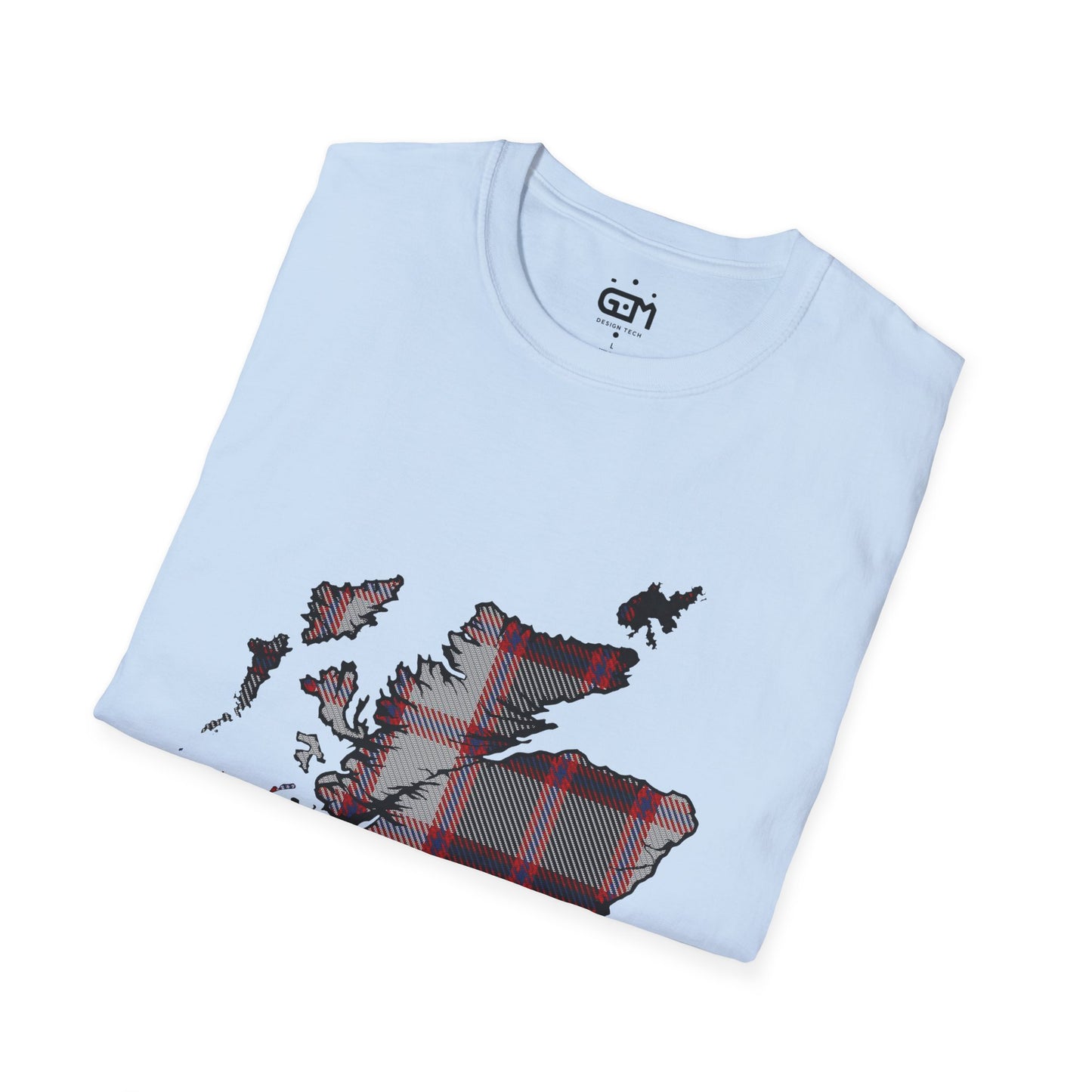 Scotland Tartan Map Softstyle Unisex T-Shirt - MacPherson Tartan Tee