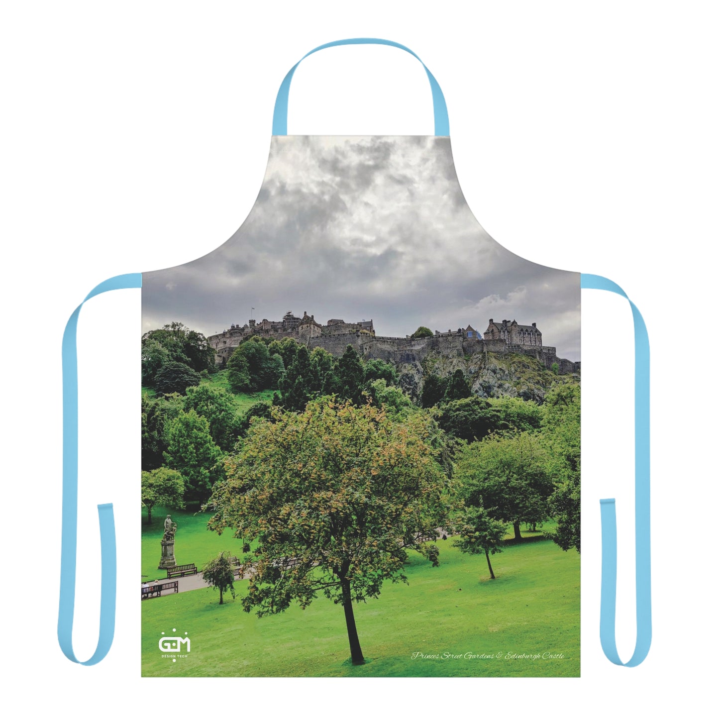 Princes Street Gardens & Edinburgh Castle Photo Apron, Scottish Cooking Apparel, Chef Accessory