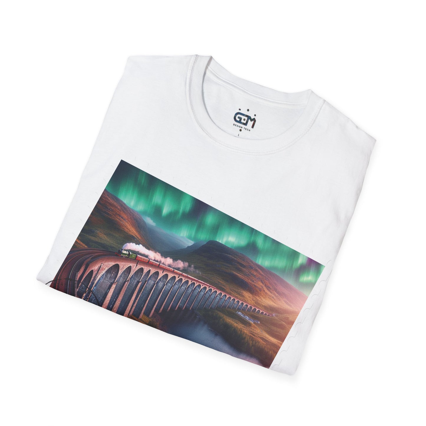 Postcard Glenfinnan Viaduct Art Softstyle T-Shirt, Unisex Tee, Scotland Shirt, Various Colours