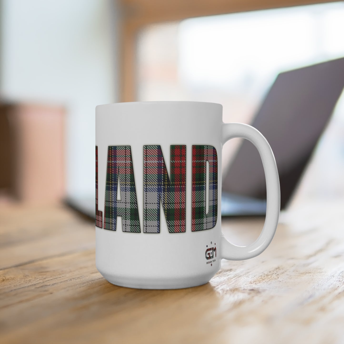 Scotland Lettering Tartan Mug 15oz, Stewart Tartan