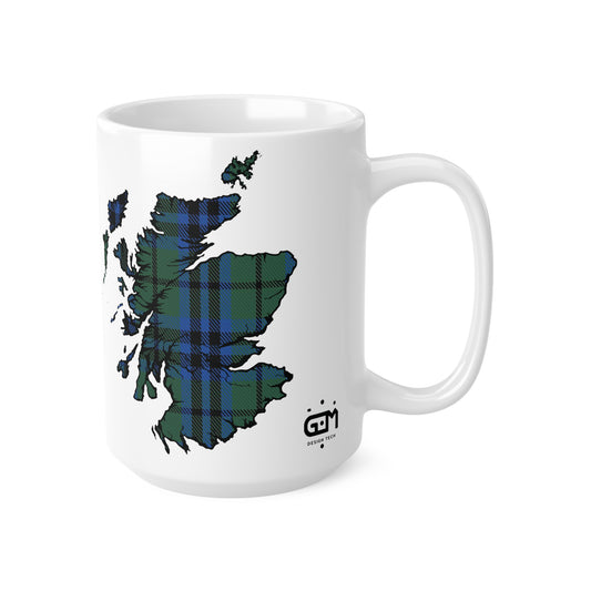 Keith Tartan Scotland Map Mug, Coffee Cup, Tea Cup, Scotland, White