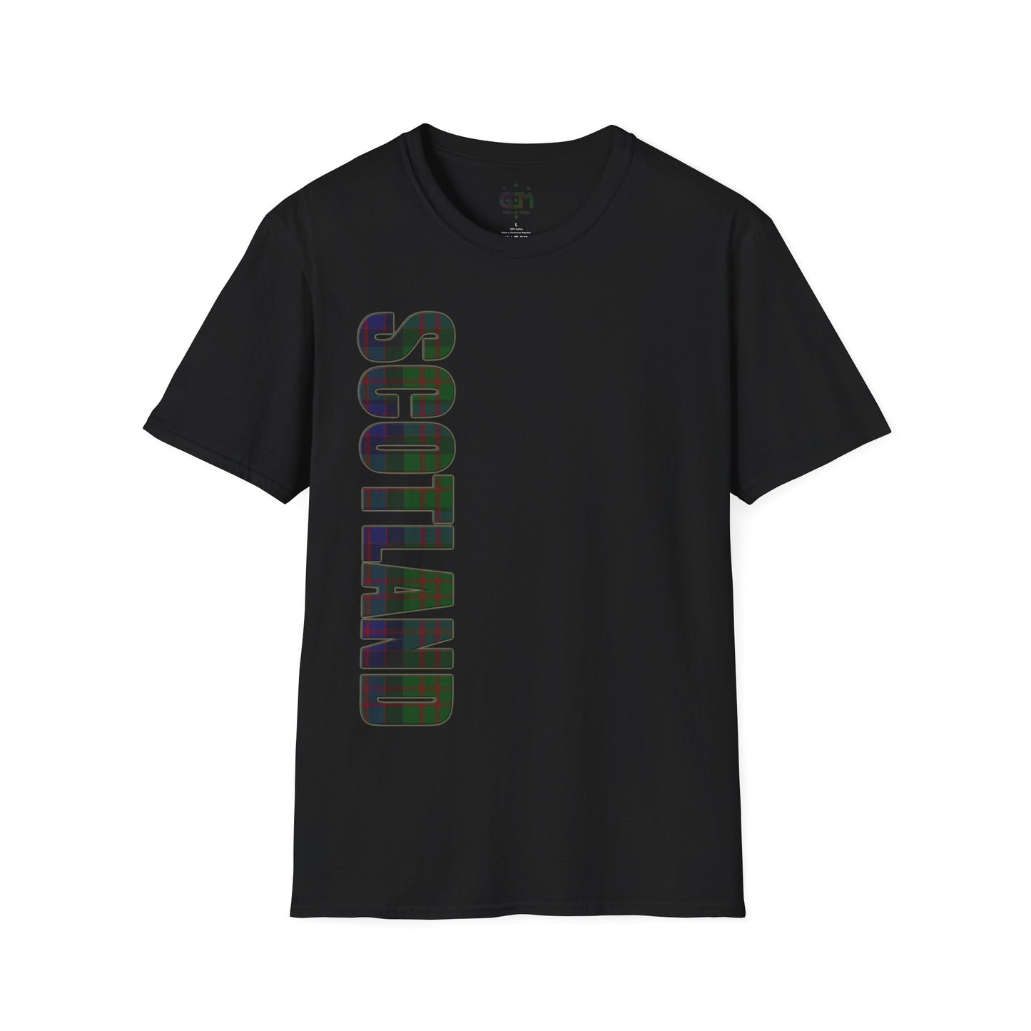 Scotland Lettering Tartan Softstyle Unisex T-Shirt, MacDonald Tartan Tee