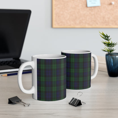 Scottish Tartan Mug 11oz, Black Watch Tartan