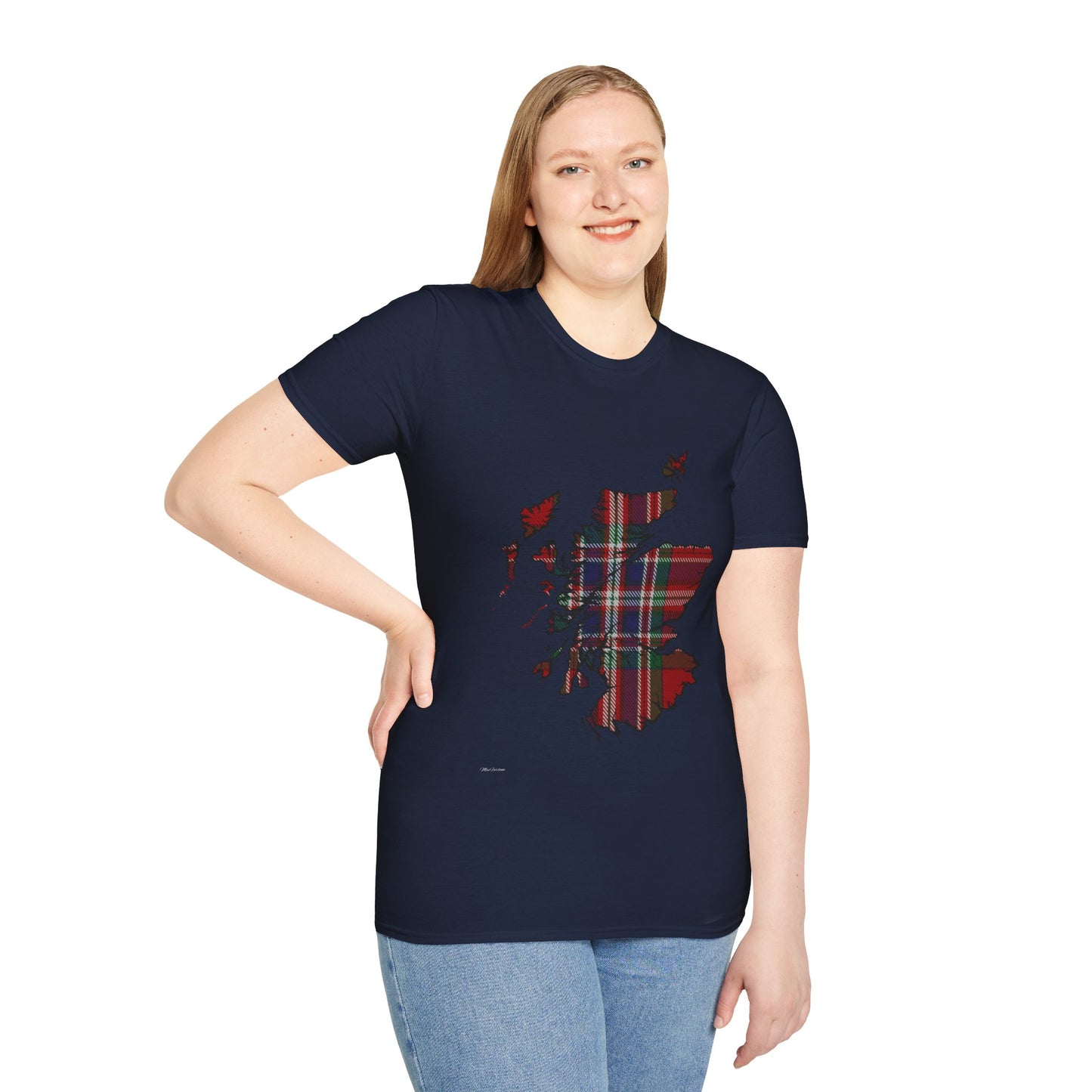 Scotland Tartan Map Softstyle Unisex T-Shirt - MacFarlane Tartan Tee