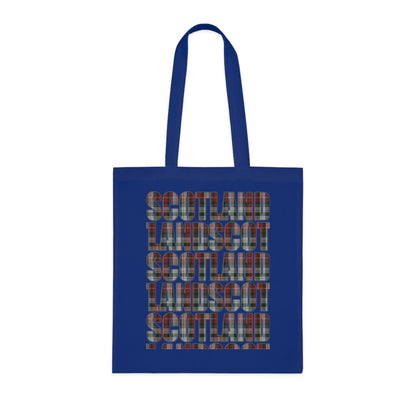 Reversible Scotland Tartan Map Cotton Tote Bag - Stewart Tartan