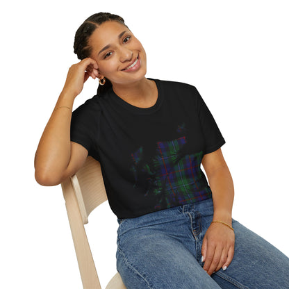 Scotland Tartan Map Softstyle Unisex T-Shirt, Argyle Tartan, Various Colours