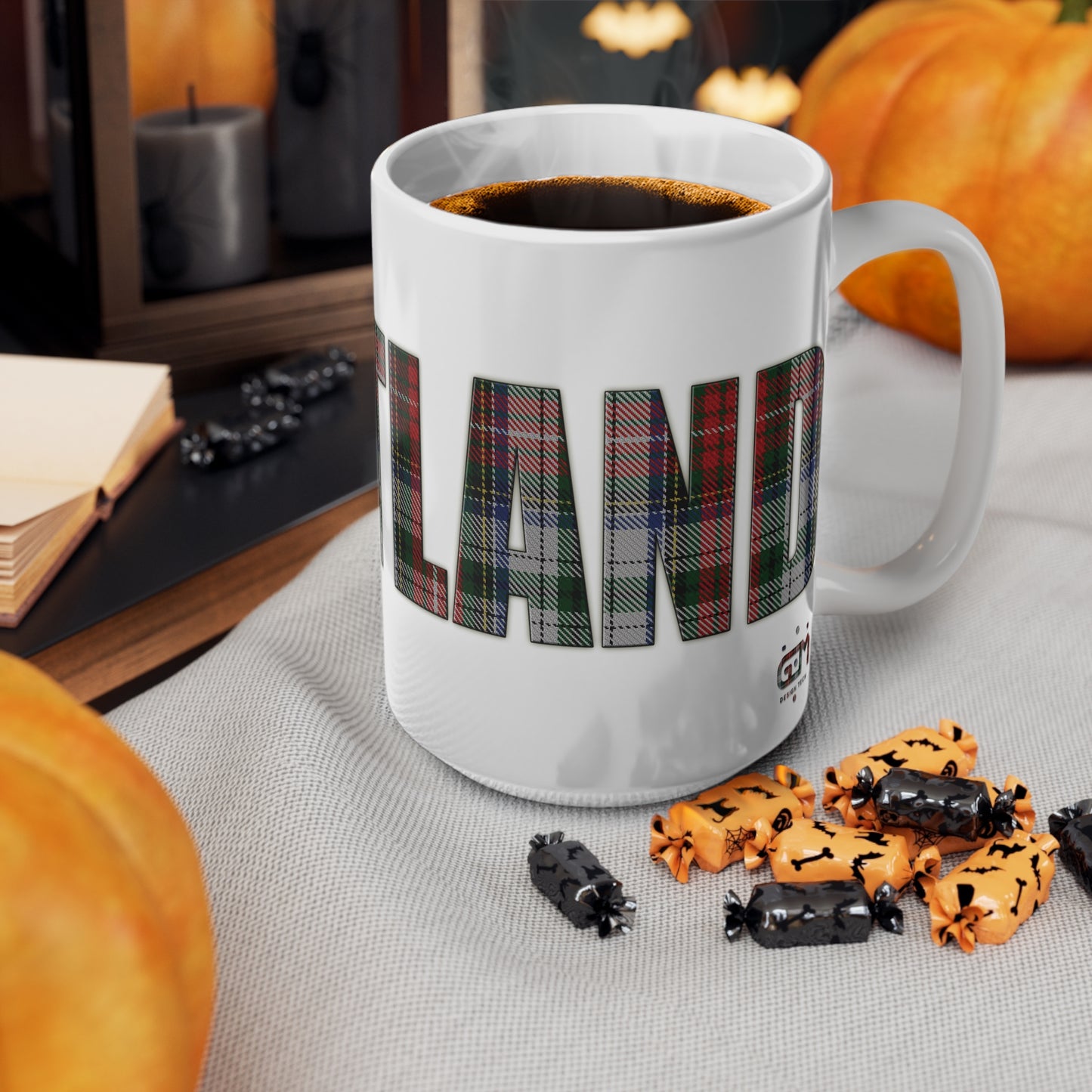 Scotland Tartan Mug - Stewart, Coffee Cup, Tea Cup, Scotland, White