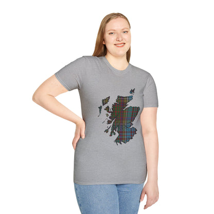 Scotland Tartan Map Softstyle Unisex T-Shirt - Anderson Tartan Tee