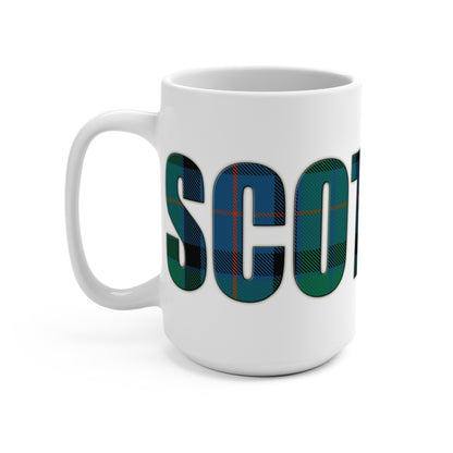 Scotland Lettering Tartan Mug 15oz, Flower of Scotland Tartan