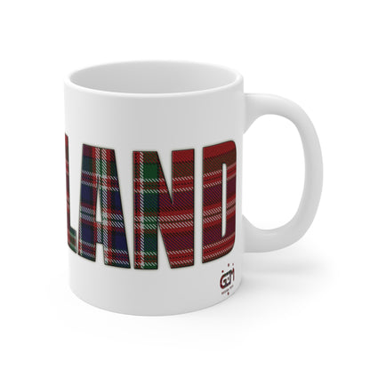 Scotland Lettering Tartan Mug 11oz, MacFarlane Tartan