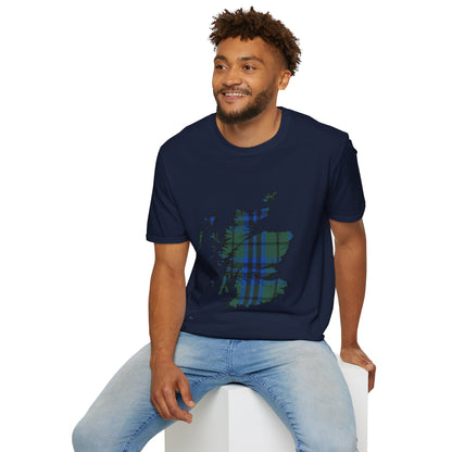 Scotland Tartan Map Softstyle Unisex T-Shirt - Keith Tartan Tee