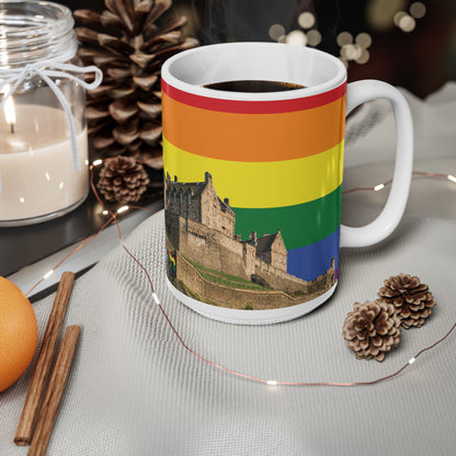 Edinburgh Castle Pride Progress Sky Photo Mug, White