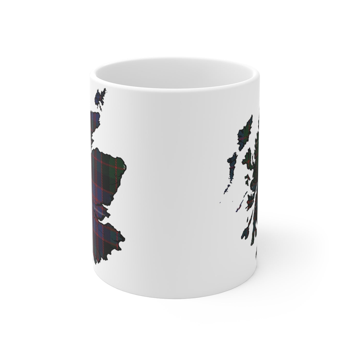 Scotland Map Mug 11oz, Rankin Tartan