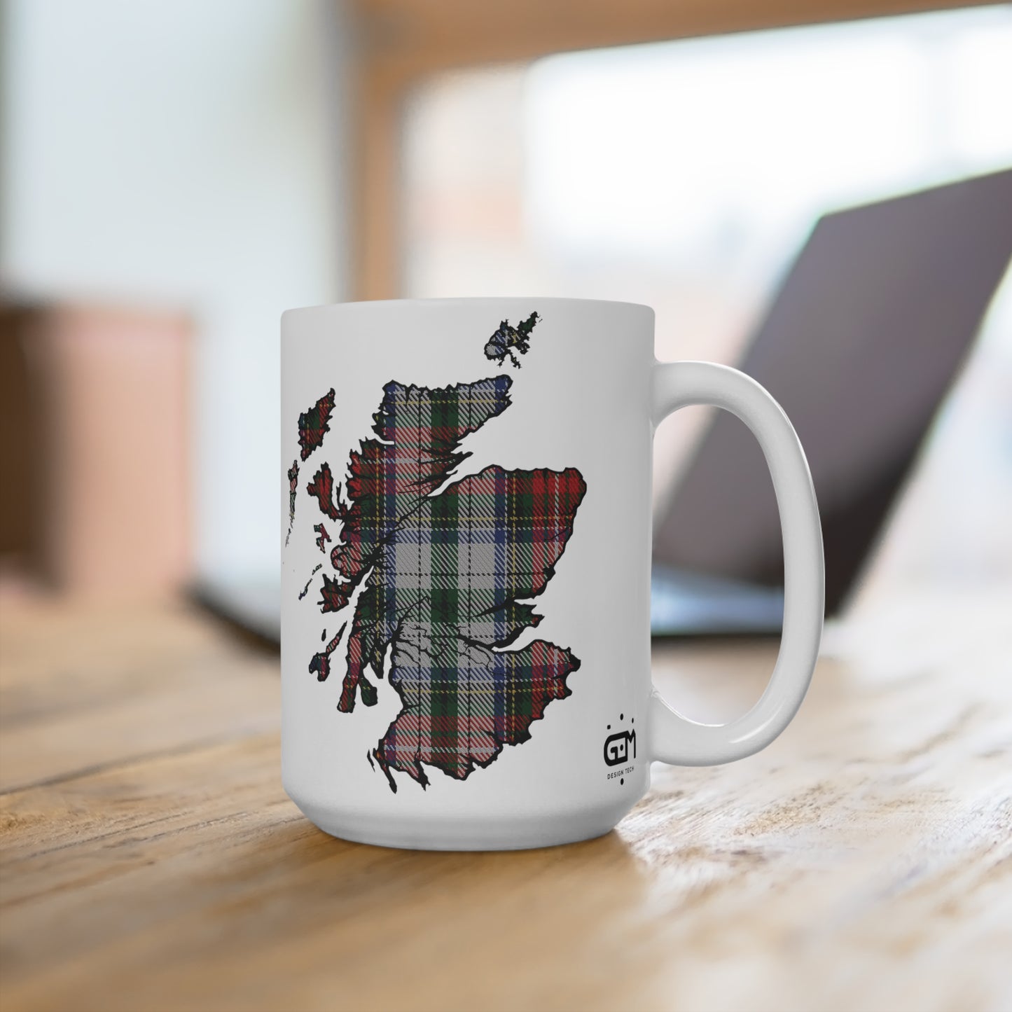 Scotland Map Mug 15oz, Stewart Tartan