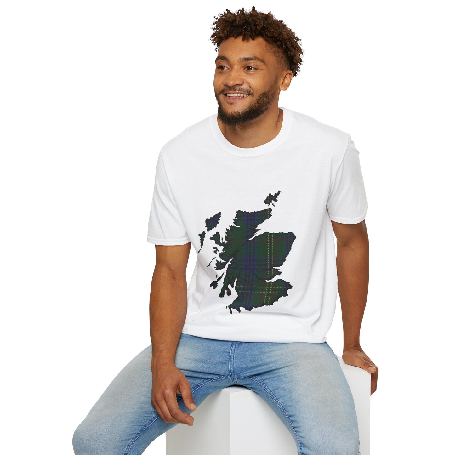 Scotland Tartan Map Softstyle Unisex T-Shirt - Kennedy Tartan Tee