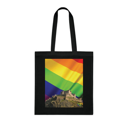 Edinburgh Castle Pride Flag Sky Cotton Tote Bag