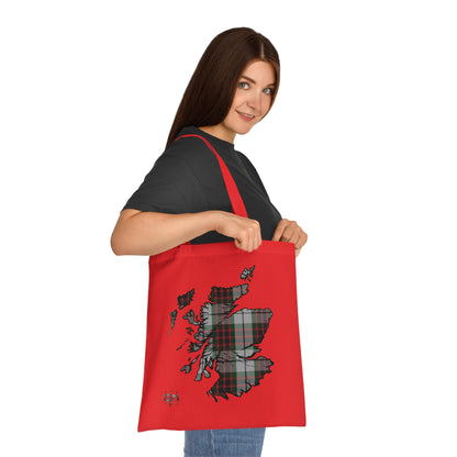 Reversible Scotland Tartan Map Cotton Tote Bag - Fraser Tartan