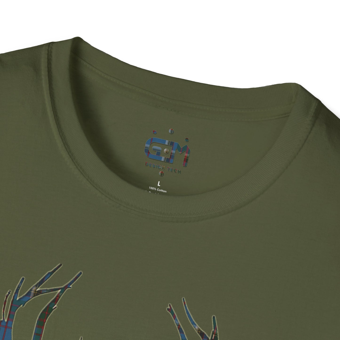 Tartan Stag Softstyle T-Shirt - Anderson Old Tartan, Unisex Tee, Scottish Scenery, Various Colours