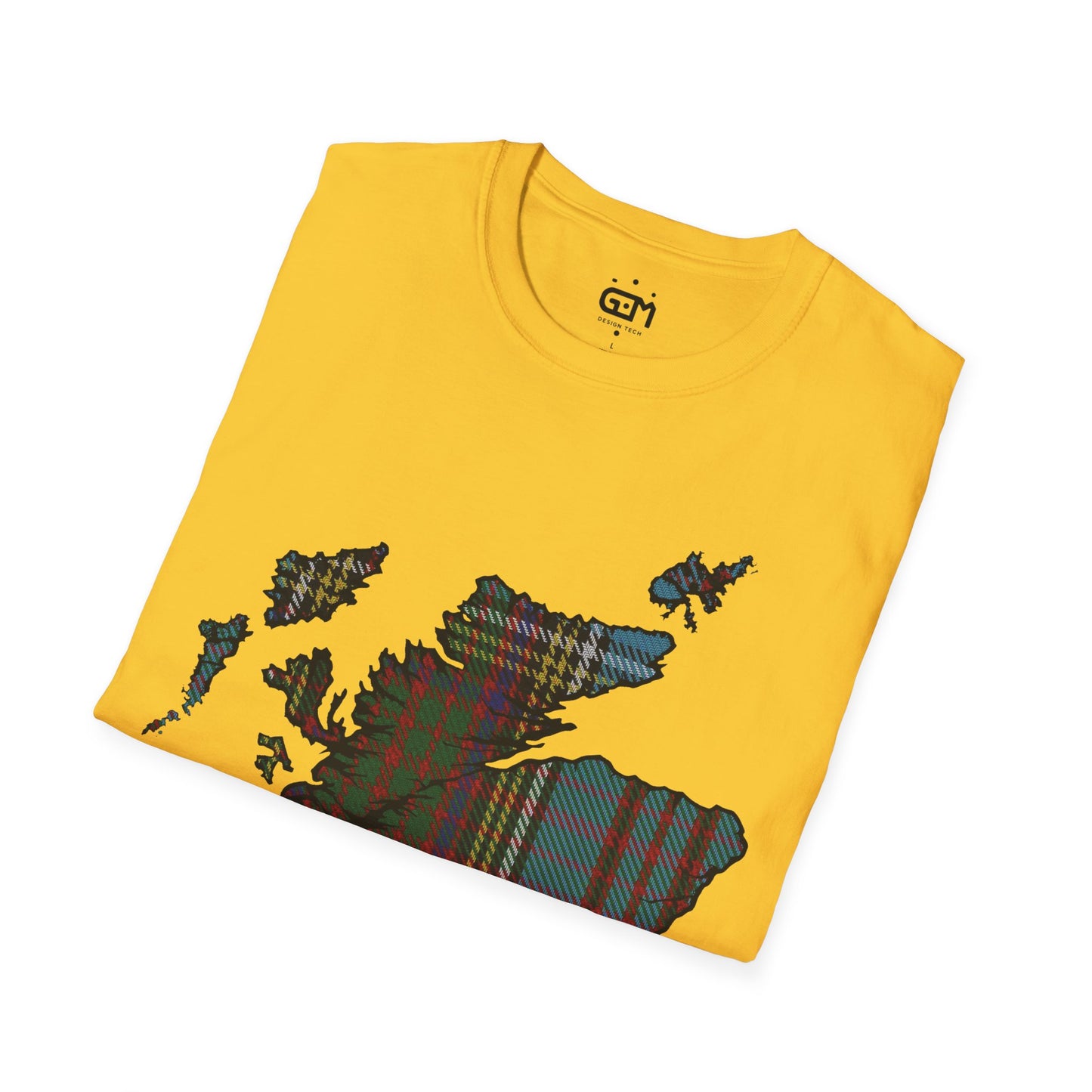 Scotland Tartan Map Softstyle Unisex T-Shirt, Anderson Tartan, Various Colours