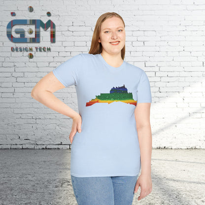 Edinburgh Castle Pride Rain Art Unisex T-Shirt