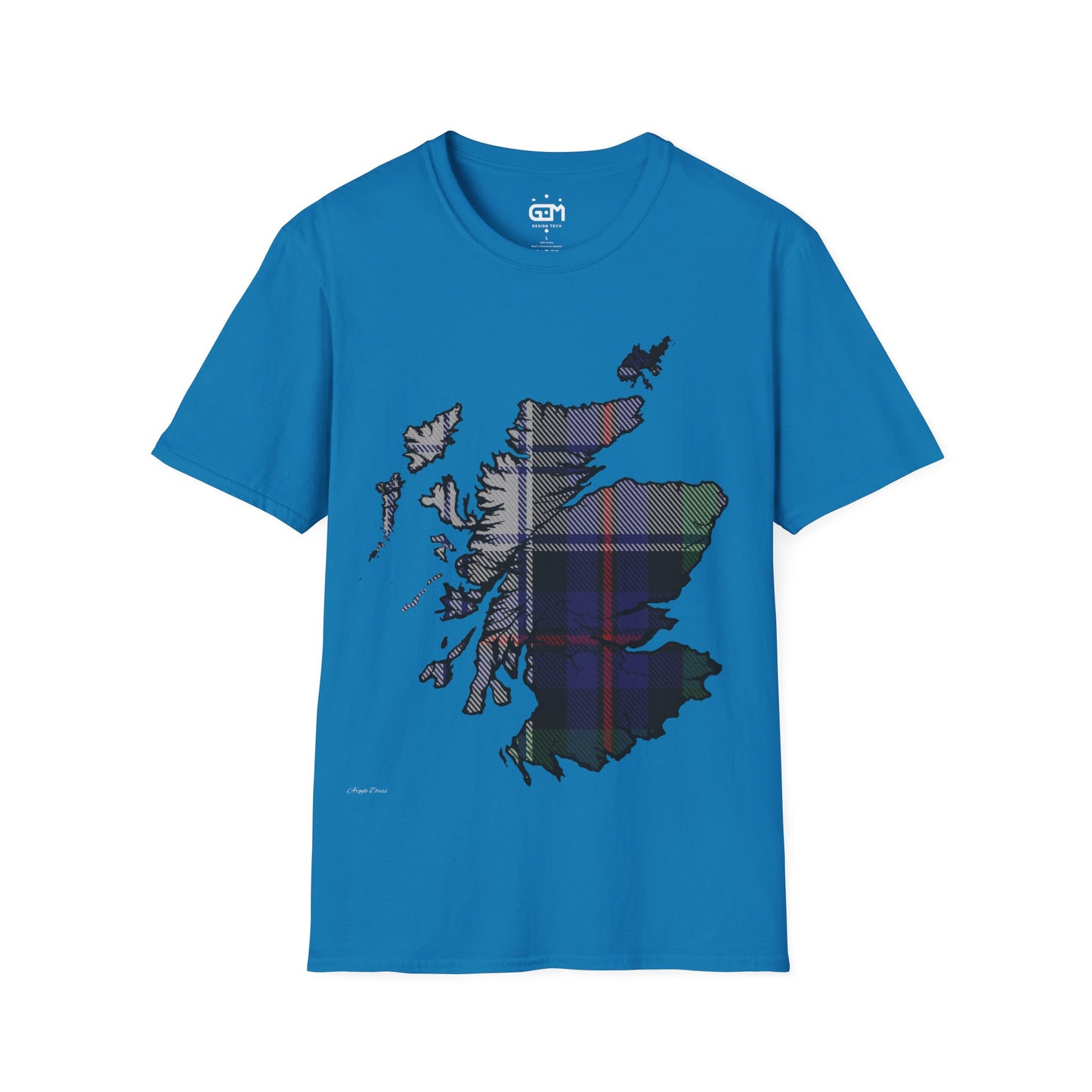 Scotland Tartan Map Softstyle Unisex T-Shirt, Argyle Dress Tartan, Various Colours