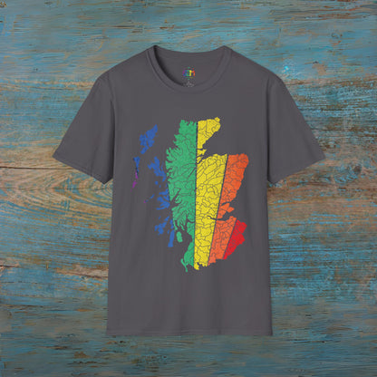 Pride Road Clan Regions Scotland Map Unisex T-Shirt, Various Colours