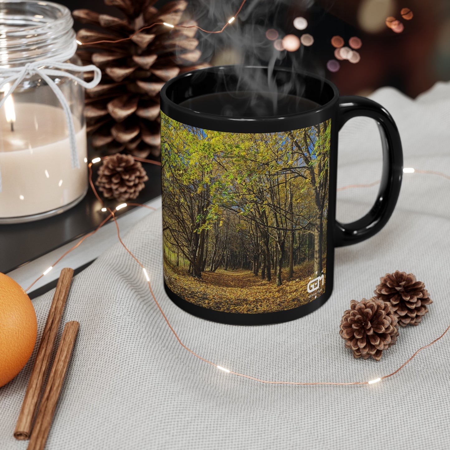 Autumn in Scotland Photo Mug, Coffee Cup, Tea Cup, Scottish Art, Scottish Parks, Scottish Nature, Strathclyde Country Park, Black