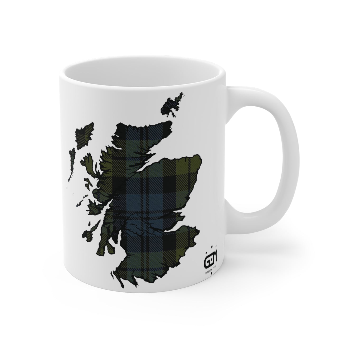 Scotland Map Mug 11oz, Campbell Tartan