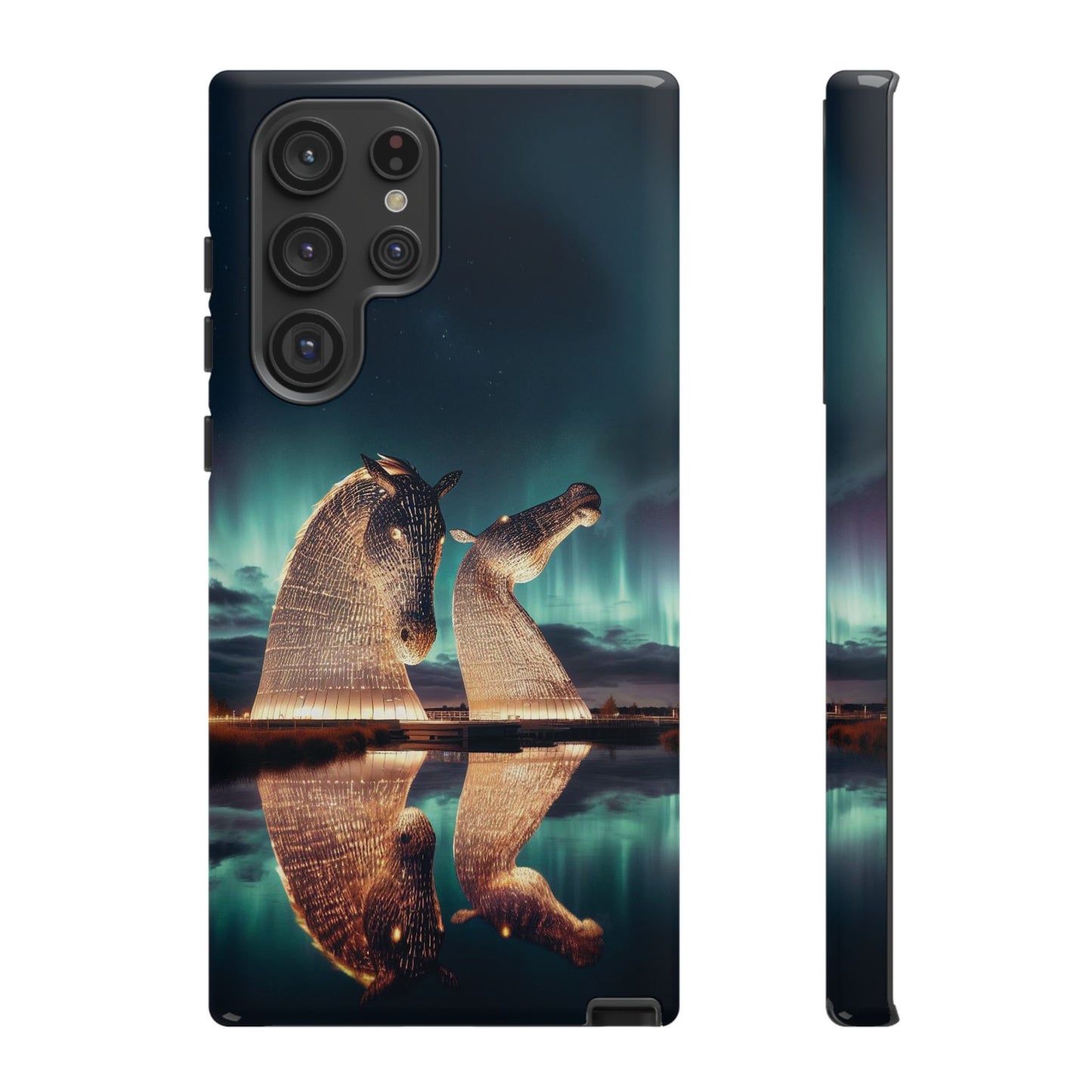 Kelpies Northern Lights Art Variant Phone Case, Scotland, Samsung