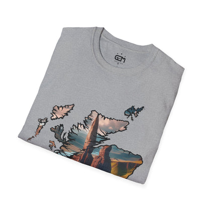 Old Man of Storr Scotland Map Softstyle T-Shirt, Unisex Tee, Scotland Shirt, Scottish Landmark, Nature, Scenery, Various Colours