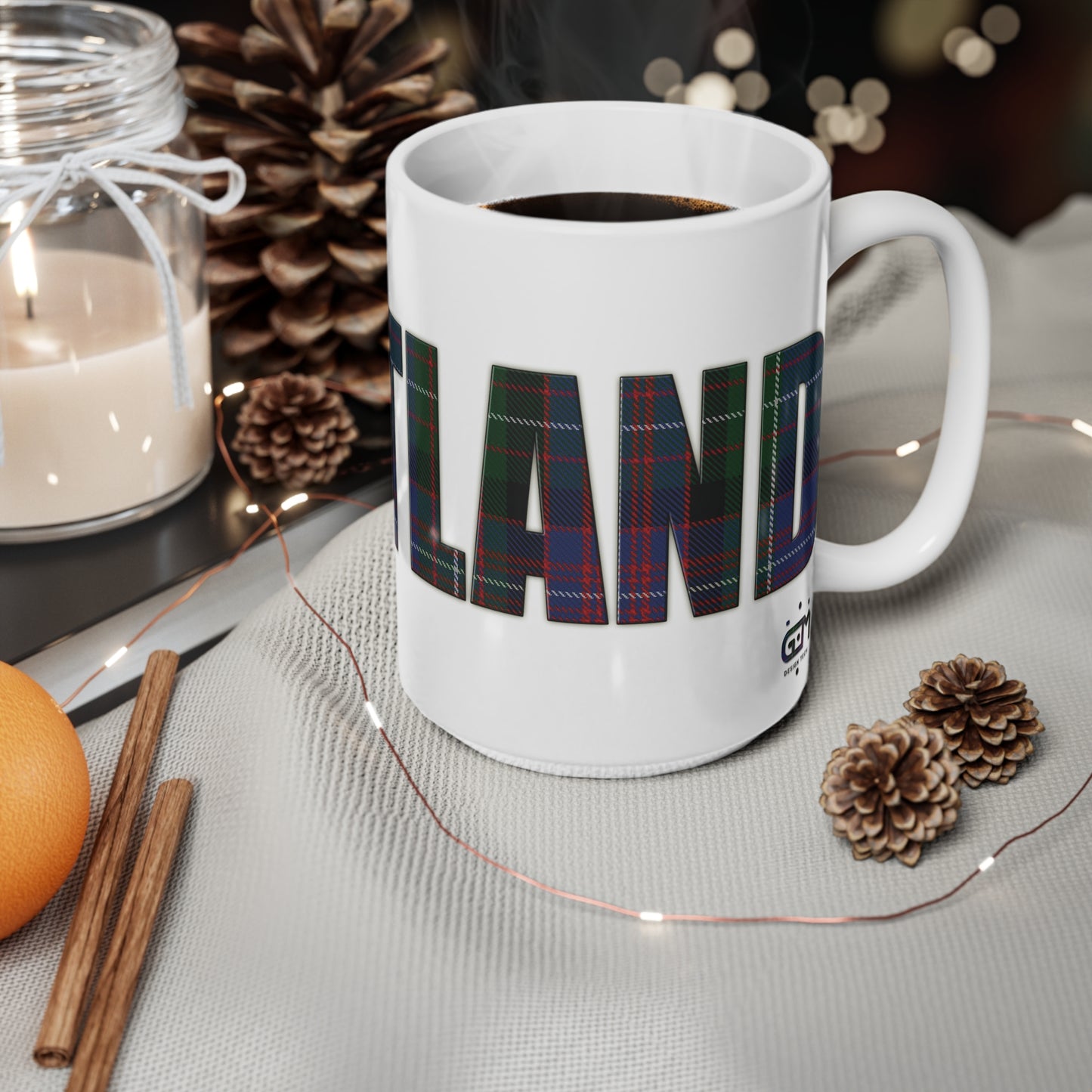 Scotland Tartan Mug - Rankin, Coffee Cup, Tea Cup, Scotland, White