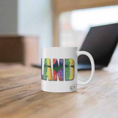 Scotland Lettering Pride Fingerprint Mug, Coffee Cup, Tea Cup, White