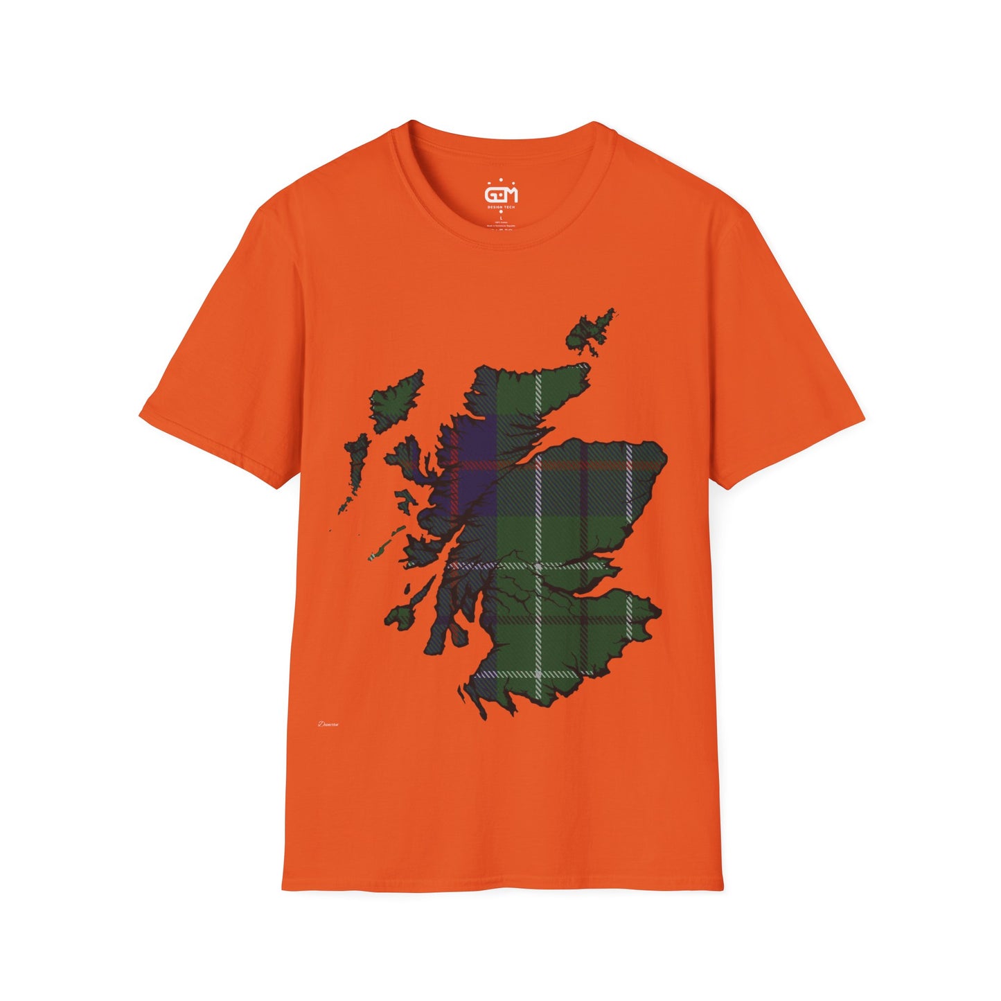 Scotland Tartan Map Softstyle Unisex T-Shirt, Duncan Tartan, Various Colours