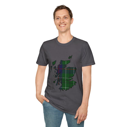 Scotland Tartan Map Softstyle Unisex T-Shirt - Duncan Tartan Tee