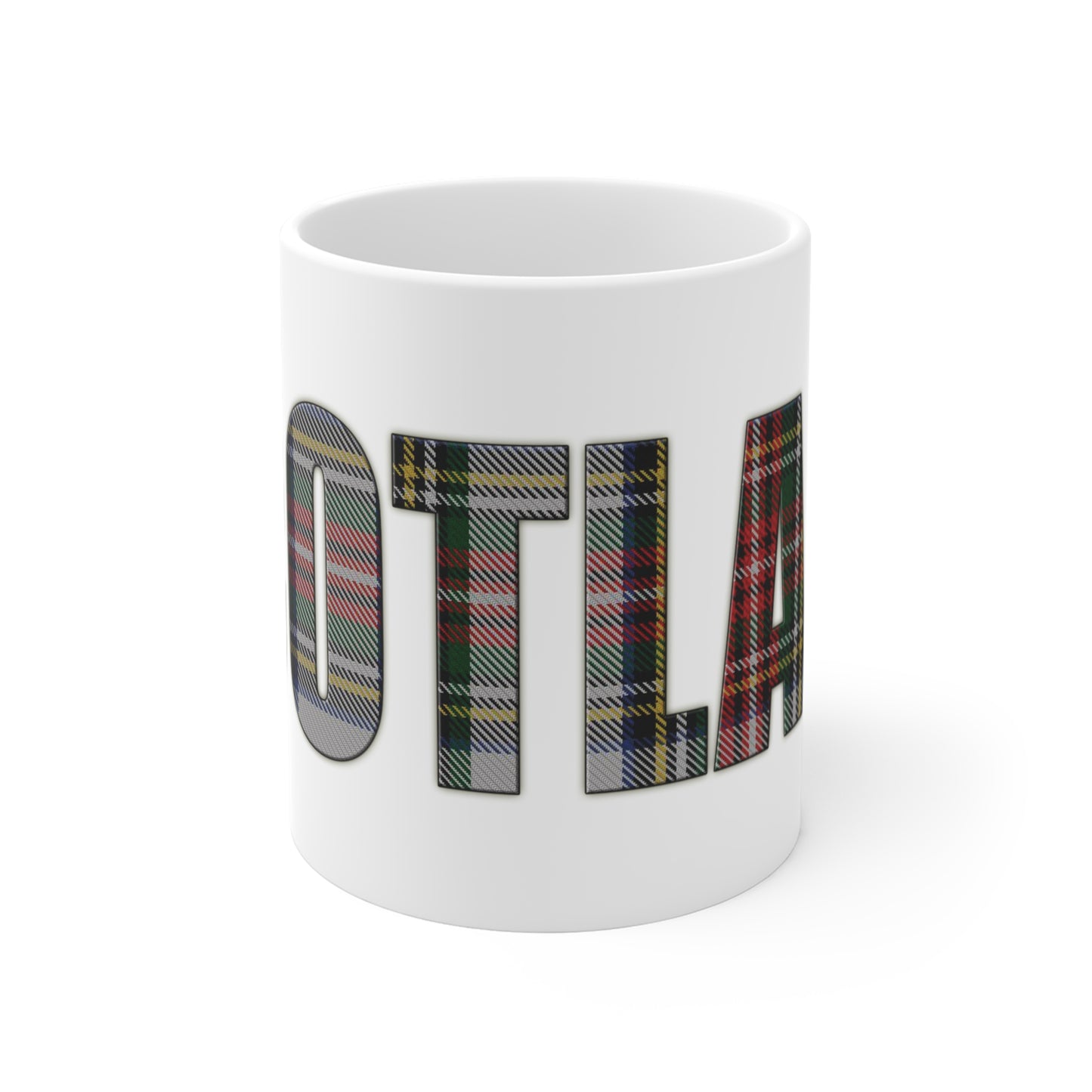 Scotland Lettering Tartan Mug 11oz, Stewart Dress Tartan