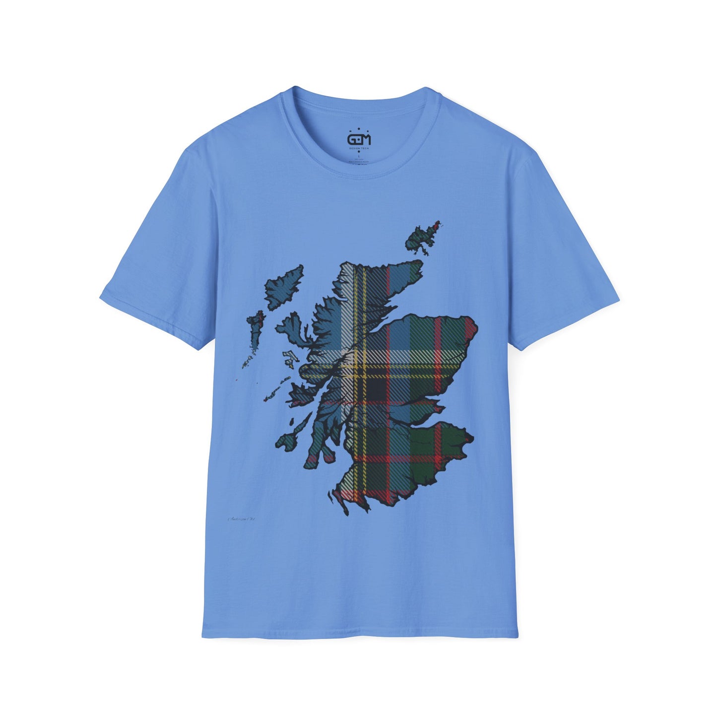 Scotland Tartan Map Softstyle Unisex T-Shirt, Anderson Old Tartan, Various Colours