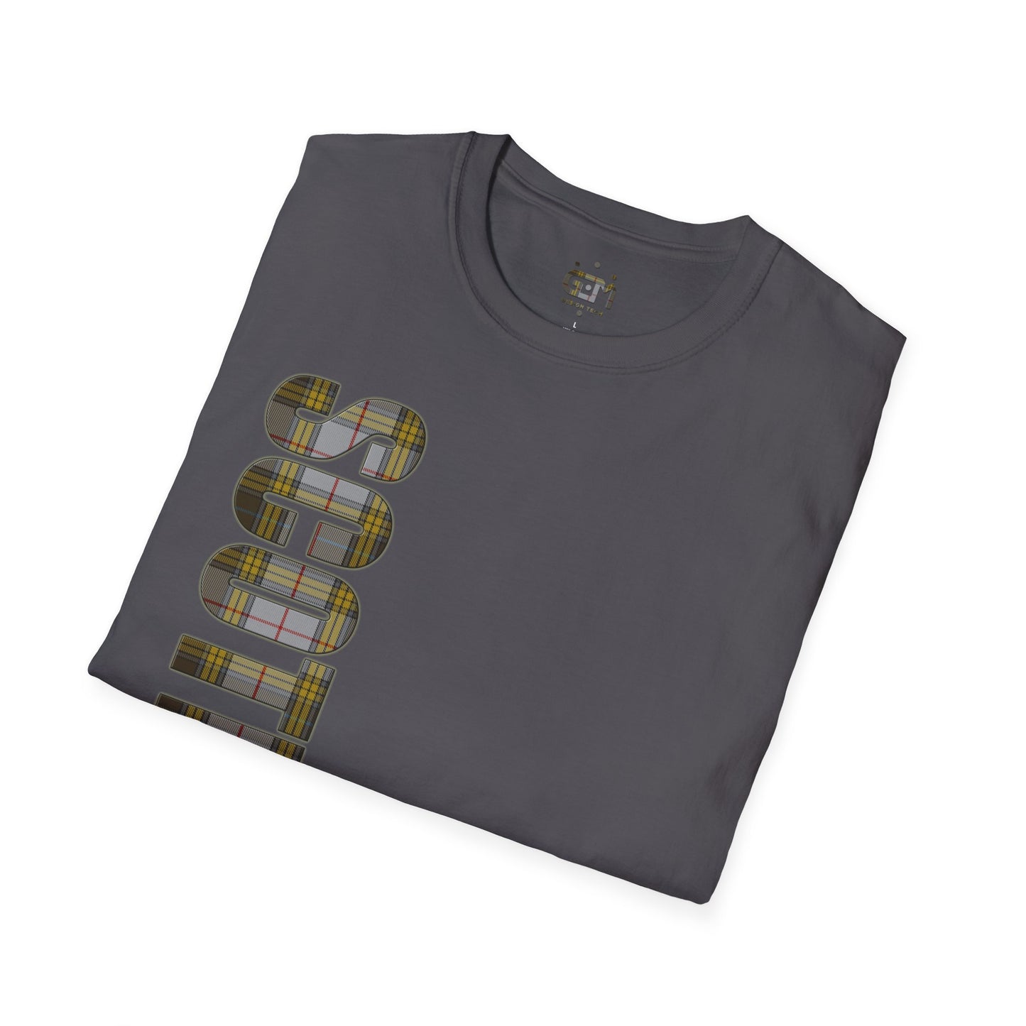 Scotland Lettering Tartan Softstyle Unisex T-Shirt, Buchanan Tartan Tee