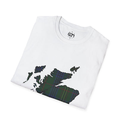 Scotland Tartan Map Softstyle Unisex T-Shirt - Kennedy Tartan Tee