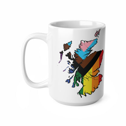 Scotland Map Pride Progress Mug, White