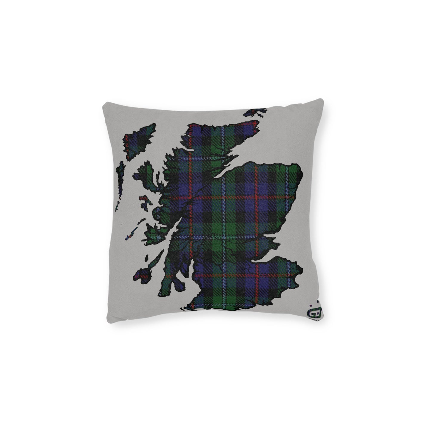 Reversible Square Cushion : Stag / Scotland Map - Argyle Tartan, Various Sizes