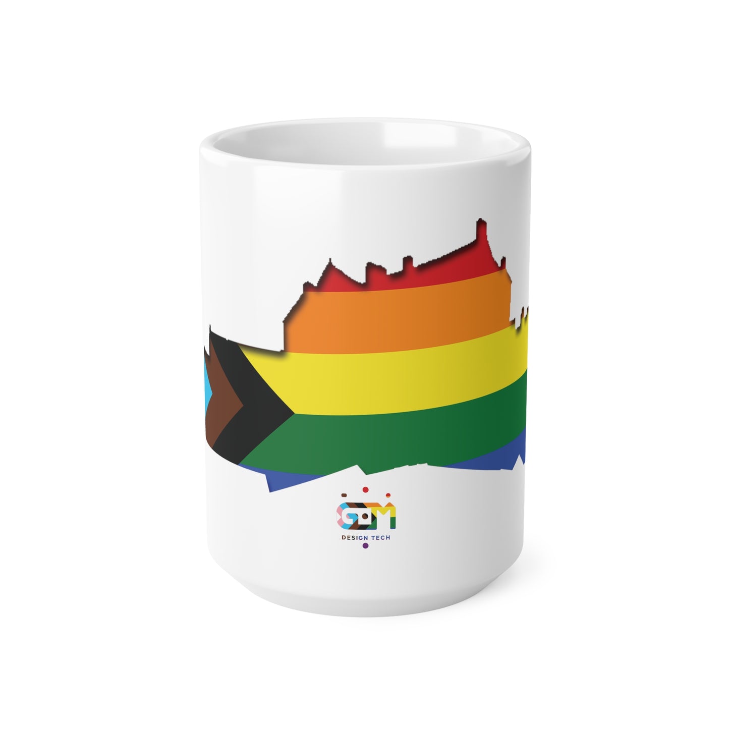 Edinburgh Castle Pride Progress Art Mug, White