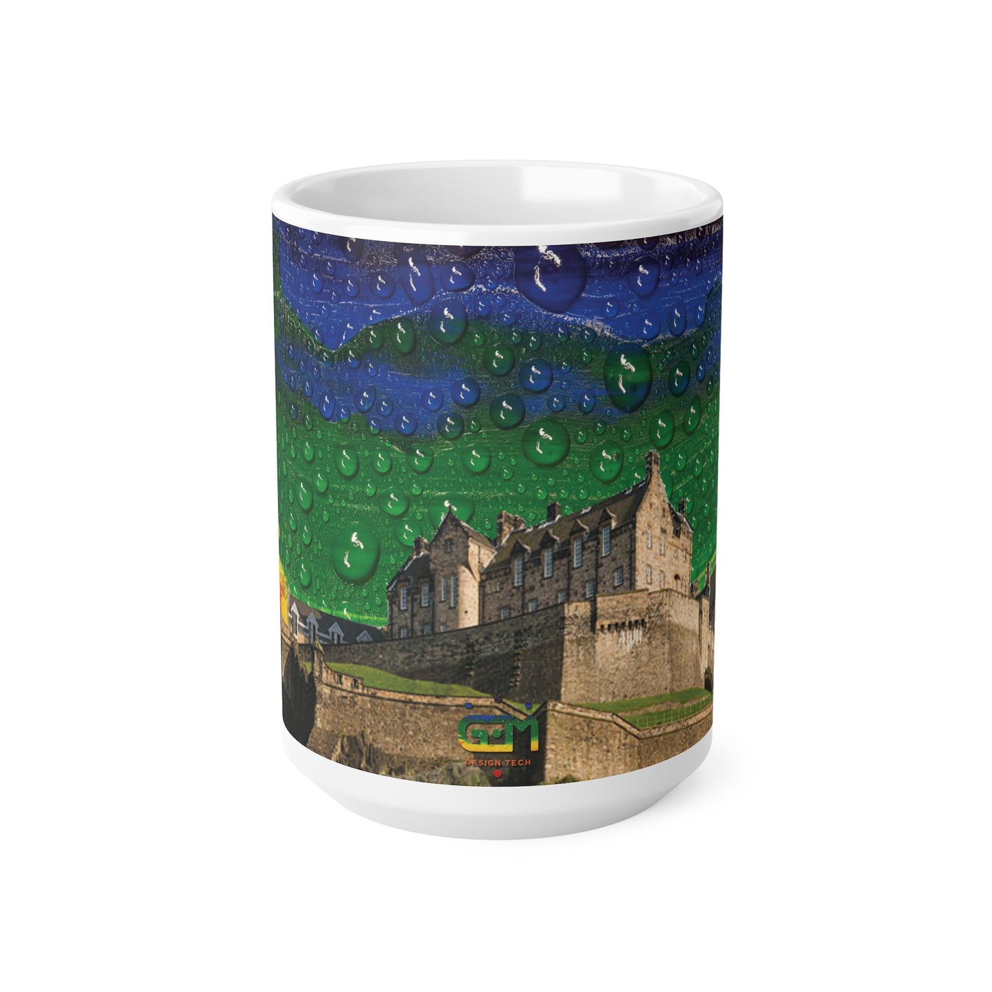 Edinburgh Castle Pride Rain Sky Photo Mug, White