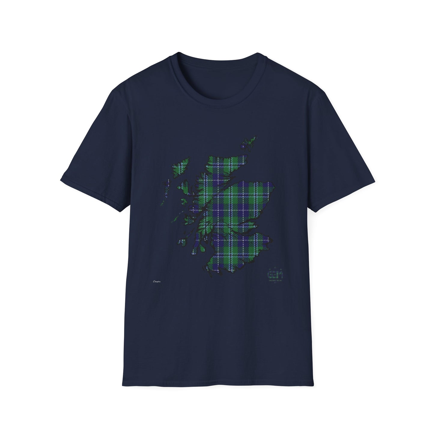 Tartan Scotland Map Softstyle Unisex T-Shirt - Douglas Tartan Tee