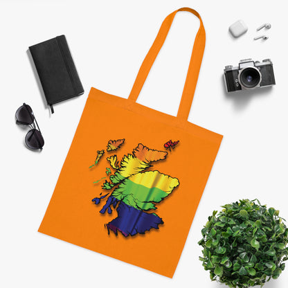 Scotland Pride Flag Map Cotton Tote Bag