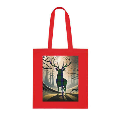 Reversible Scotland Tartan Stag Cotton Tote Bag - MacDonald Tartan