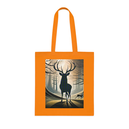 Reversible Scotland Tartan Stag Cotton Tote Bag - Gordon Tartan