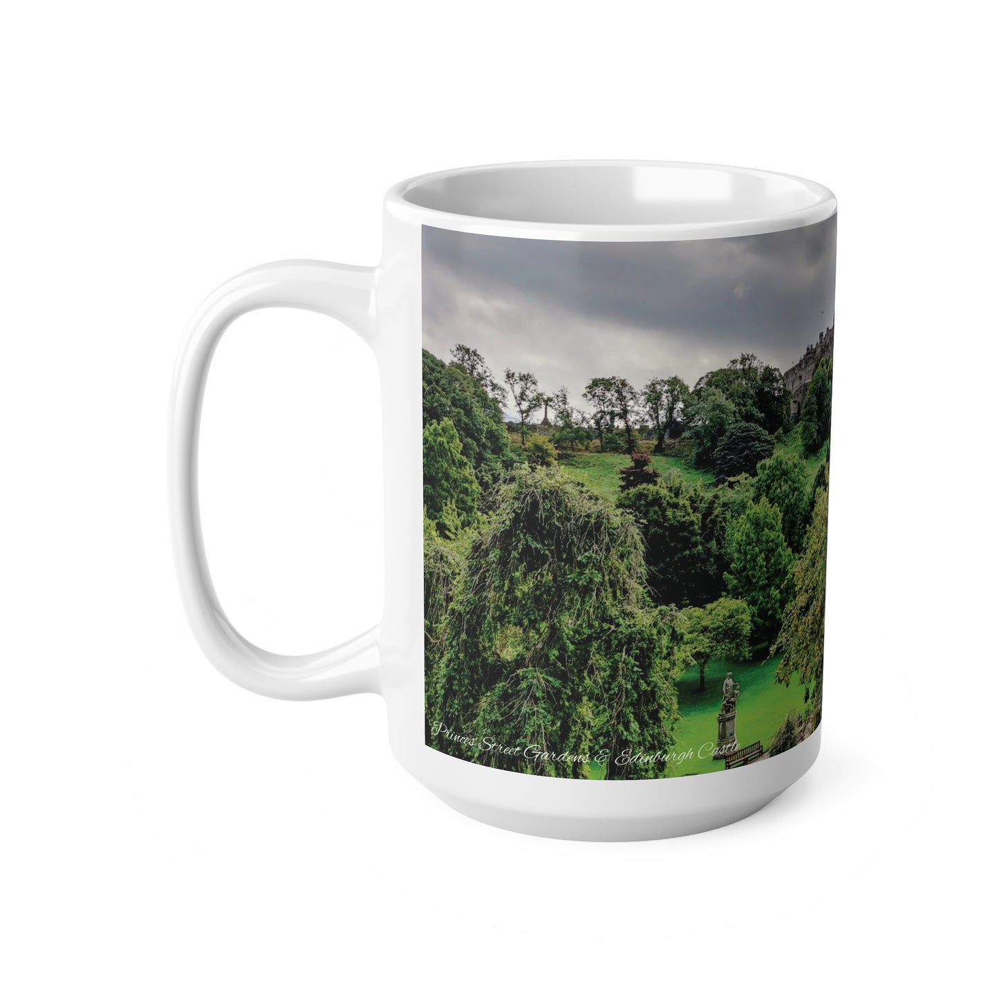 Princes Street Gardens & Edinburgh Castle Photo Mug, Coffee Cup, Tea Cup, Scotland, White